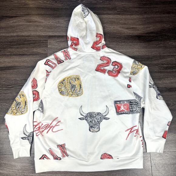 Nike Air Jordan Brooklyn Fleece Pullover Hoodie Men's Size XXL FN4545-133 - Picture 2 of 4